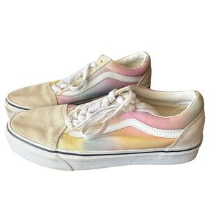 Vans Old Skool Women’s Pastel Gradient Sneakers Cream Pink Yellow Ombré Size 8.5